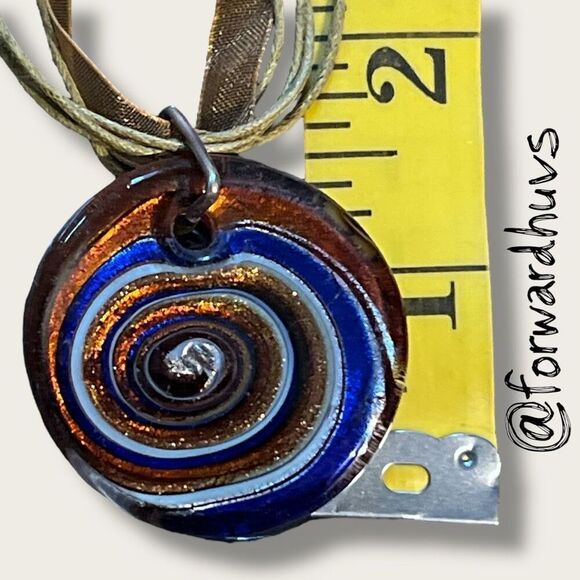 Bundle Sale 3 for $15 | Hand Crafted Glass Spiral Pendant Necklace - Picture 7 of 8